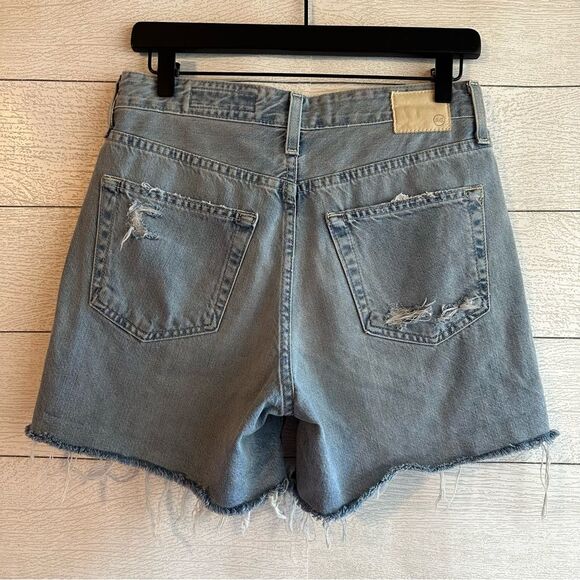 AG Adriano Goldschmied The Alex Vintage Boyfriend Raw Hem Denim Short Size 26 - Picture 8 of 9